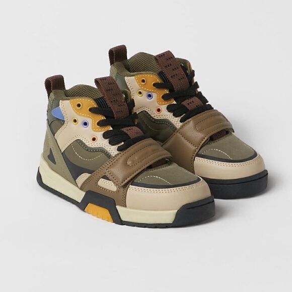 ZARA KIDS/ MULTI-PIECE HIGH TOP SNEAKERS - Picture 1 of 14